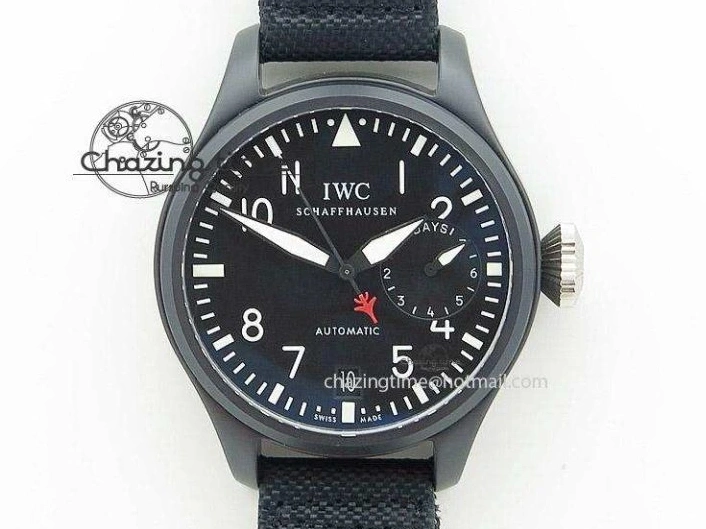 MIROTIME 0424 Pilot Top Gun IW326901 M+F 1:1 Best Edition Black Dial on Black Rubber Strap A SportInspired 6999